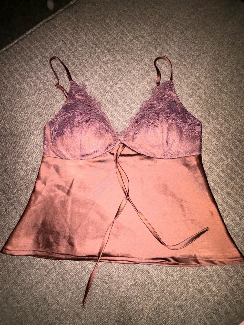 Silky Lace Trim Camisole in Dusty Rose